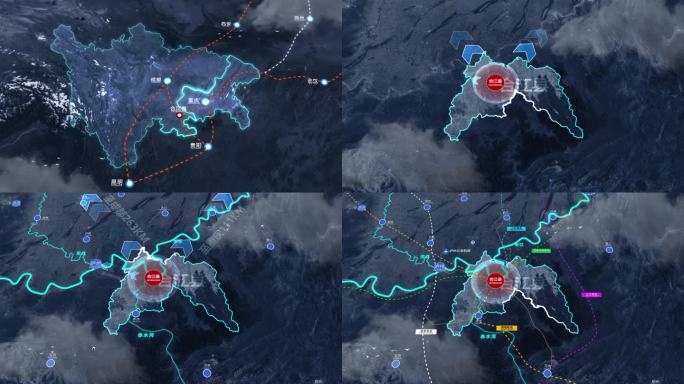 四川省合江县区位交通地图动画