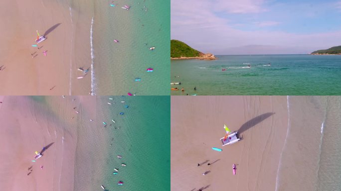 海水 海岛海滩 夏日风情冲浪帆船电动滑板
