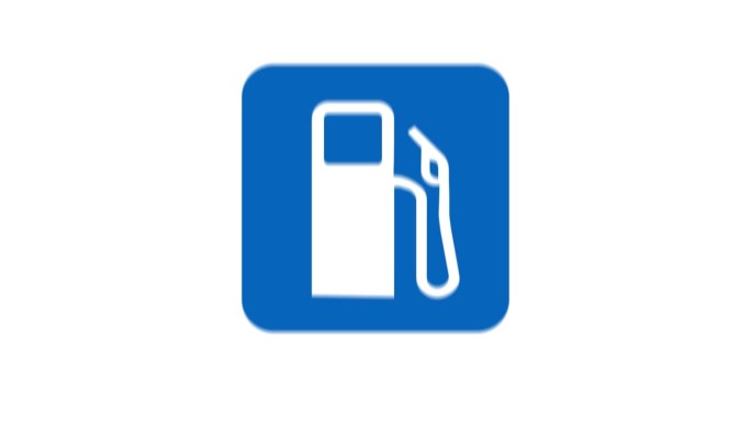 划掉加油站图标，停止使用化石燃料，改用电动汽车