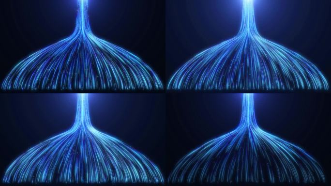 科技蓝色光线粒子汇聚上升