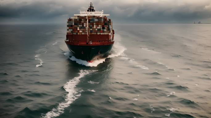货轮海上运输巨轮贸易集装箱大船