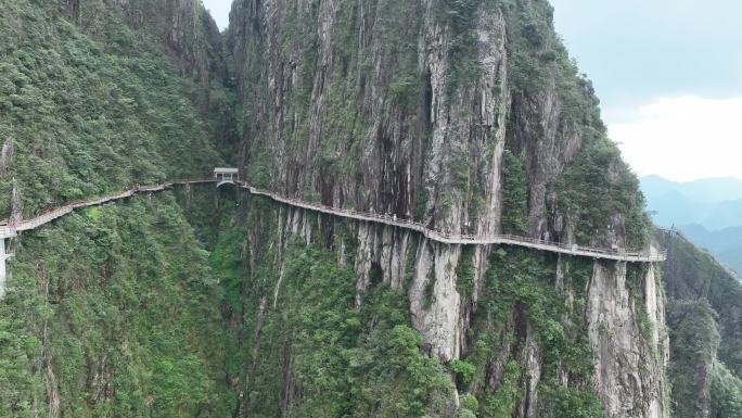 航拍湖南郴州莽山五指峰景区全景奇特山峰