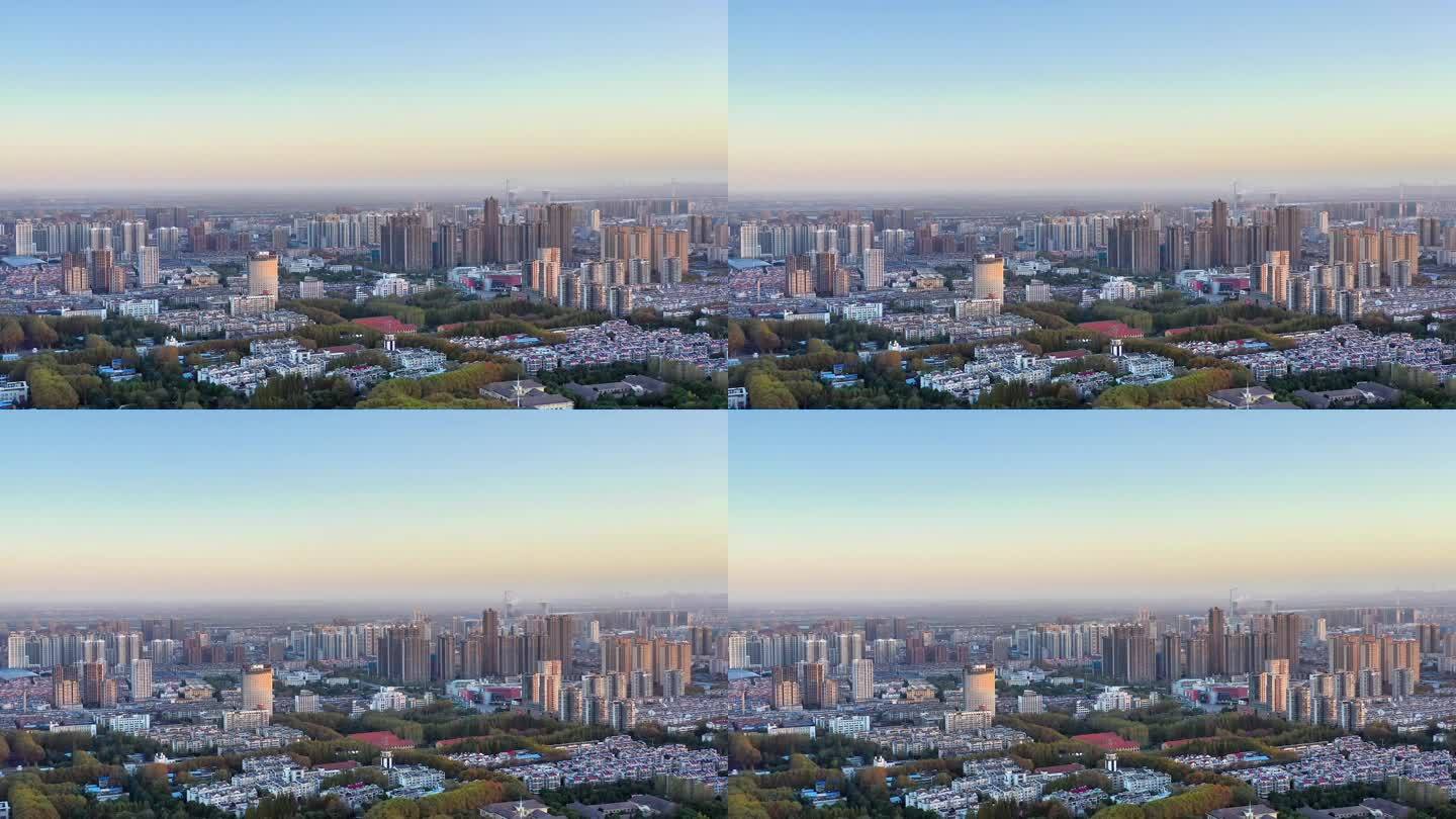 航拍俯瞰淮南城市建设