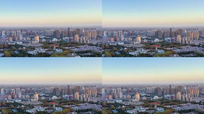 航拍俯瞰淮南城市建设