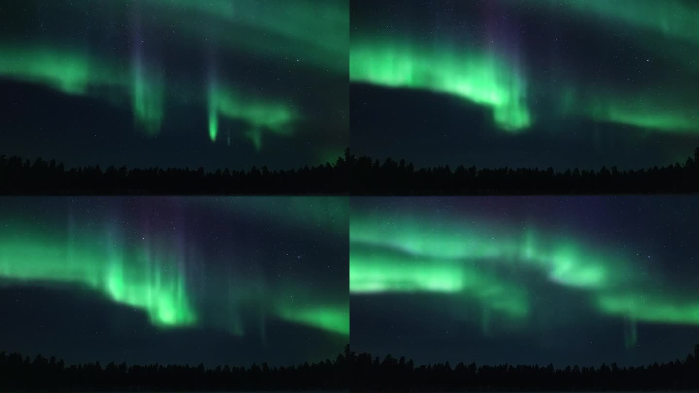 令人惊叹的北极光现象充满了拉普兰的北极夜空