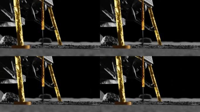 3D动画显示了月船号在月球表面的钻探