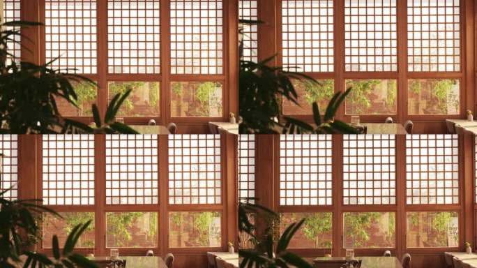 中国风茶室茶楼中式装潢园林竹子
