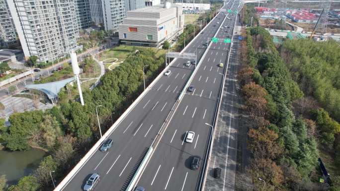 上海 浦东新区 上中路隧道 中环 航拍