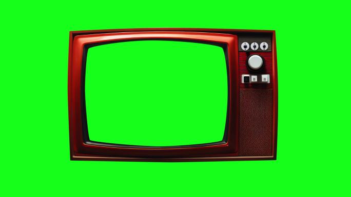 4K老电视关闭画面绿幕素材