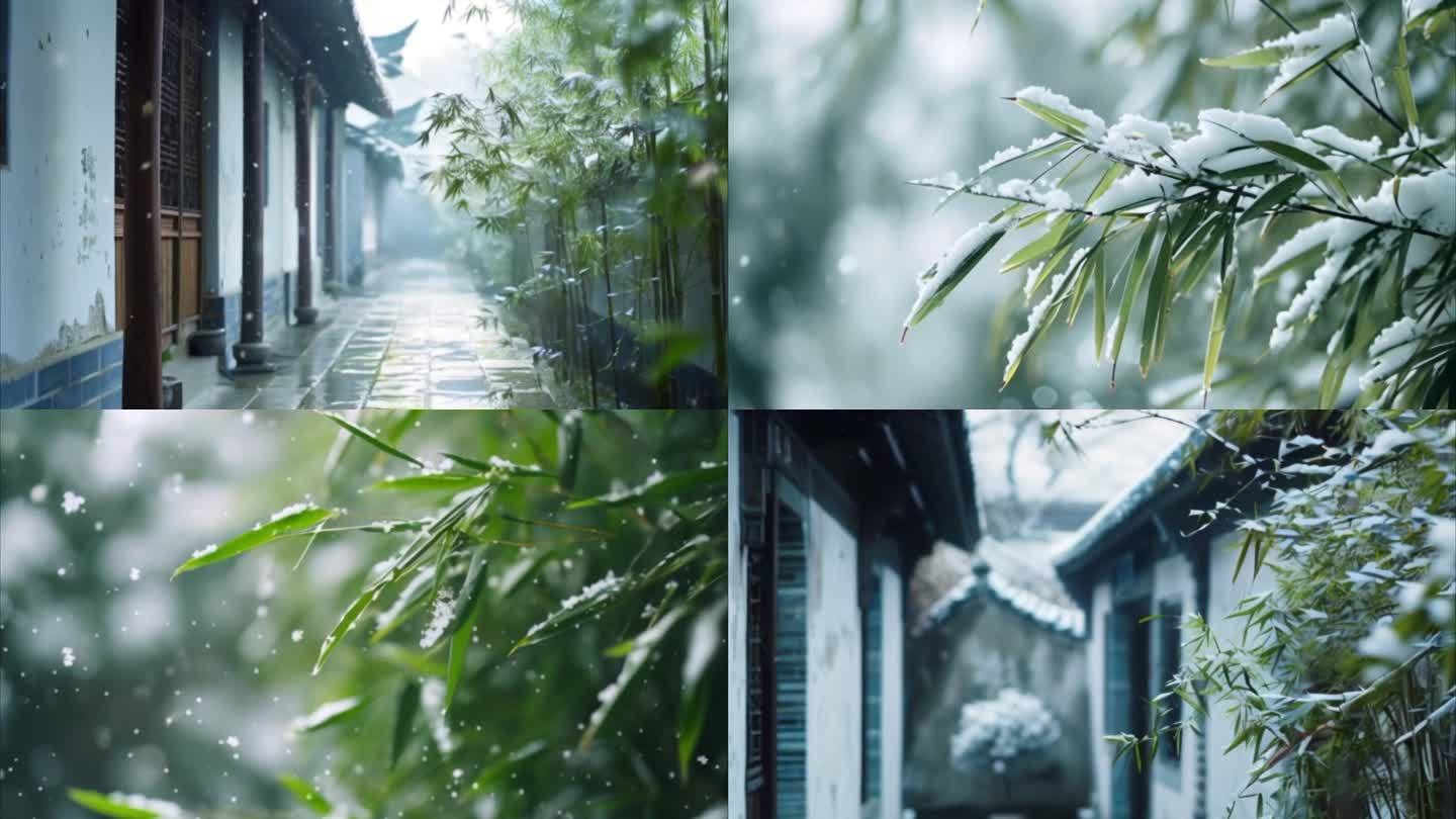 雪中竹韵/竹子/雪景/高风亮节虚怀若谷