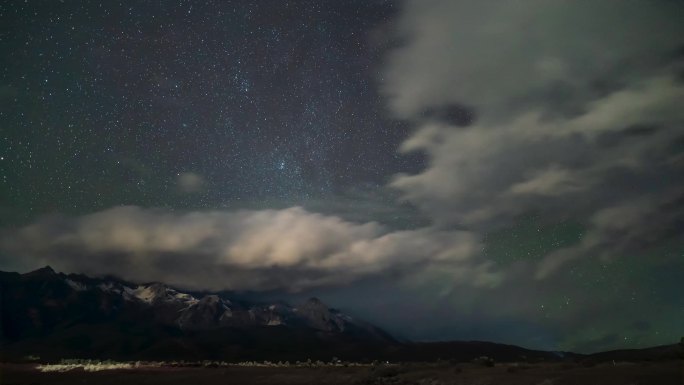 云南丽江玉龙雪山星空延时摄影4K