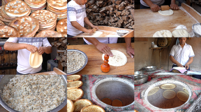 新疆美食烤馕制作全过程4k