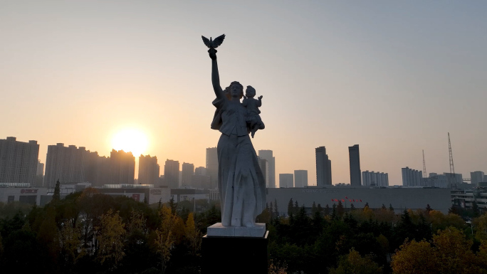 南京大屠杀纪念馆和平鸽航拍