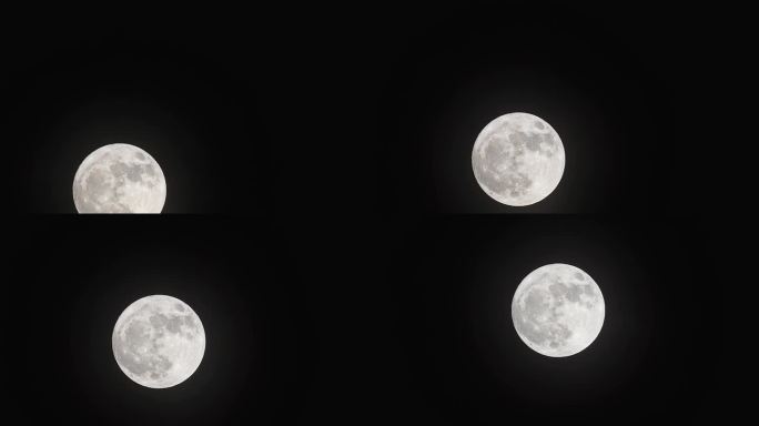 【原创4K】满月在夜空中升起延时