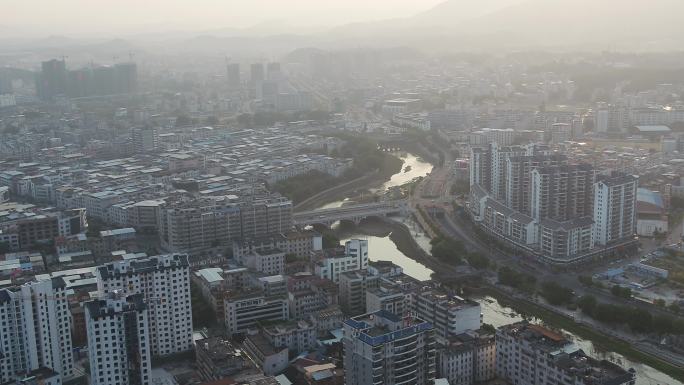 福建省龙岩市武平县城市主干道大景航拍