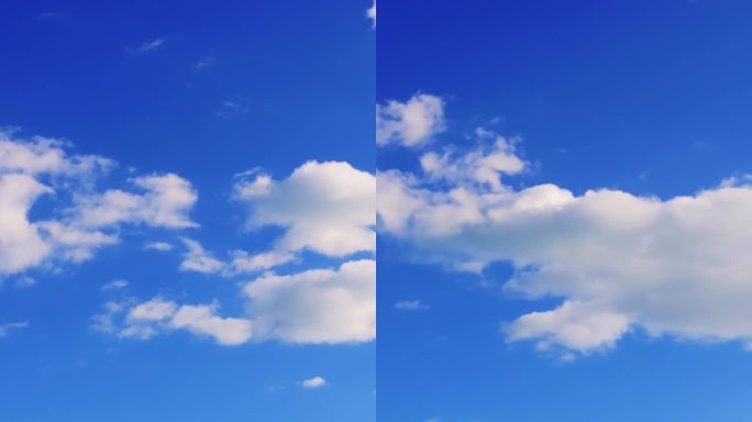 延时显示云优雅地移动在天空中。云团的舞蹈使天空更加清晰。千变万化的天空，云彩为清澈的蓝色画布增添了深