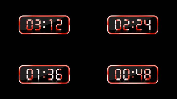 4K红色液晶数字计时器通道4分钟