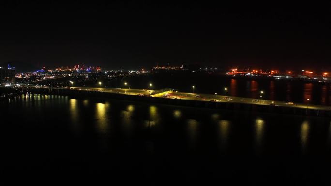 前海湾广深沿江高速夜景航拍