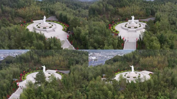 龙岩市上杭古田会议纪念馆会址油菜花田航拍