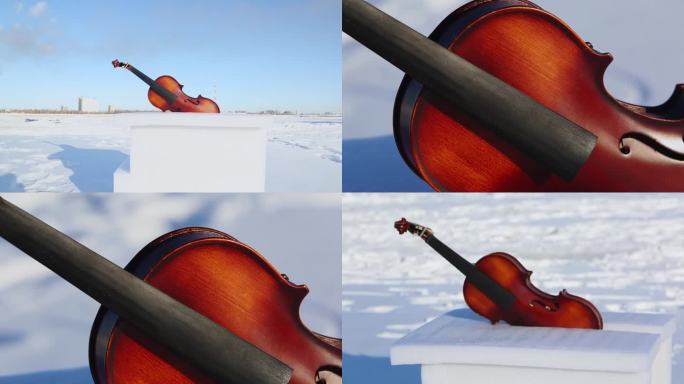 小提琴冬季 室外装饰