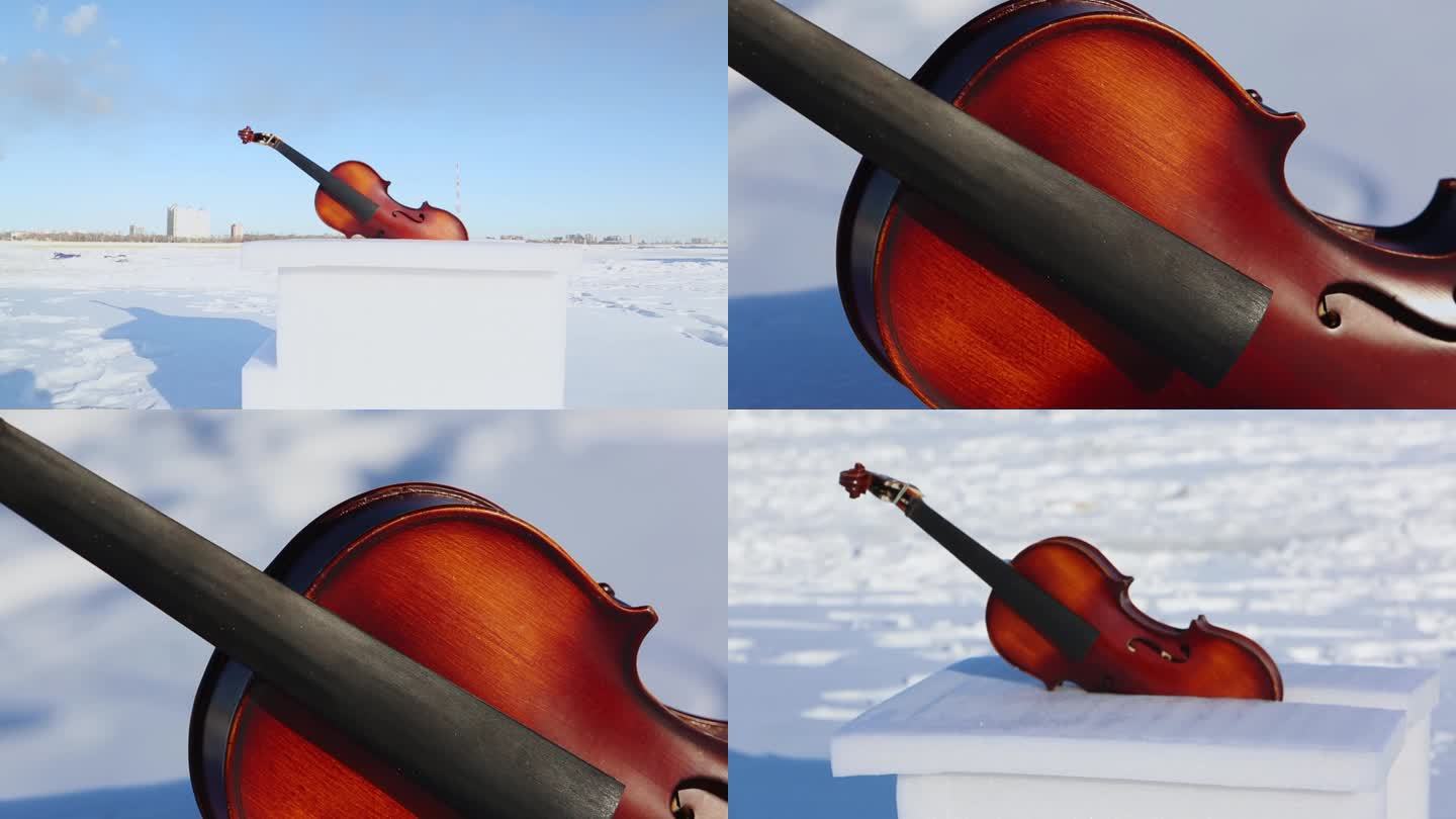 小提琴冬季 室外装饰