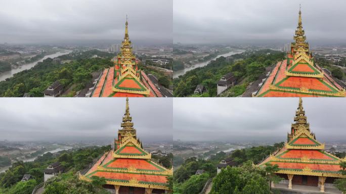中缅边境瑞丽一侧的傣王宫佛塔