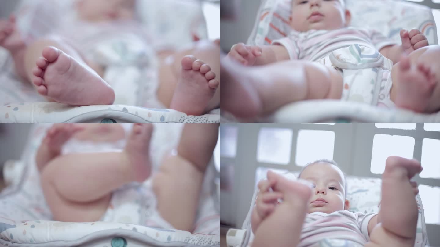 宝宝开玩笑，选择性地关注脚