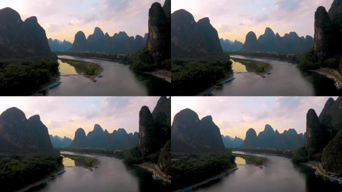 中国漓江沿岸令人惊叹的岩层航拍图
