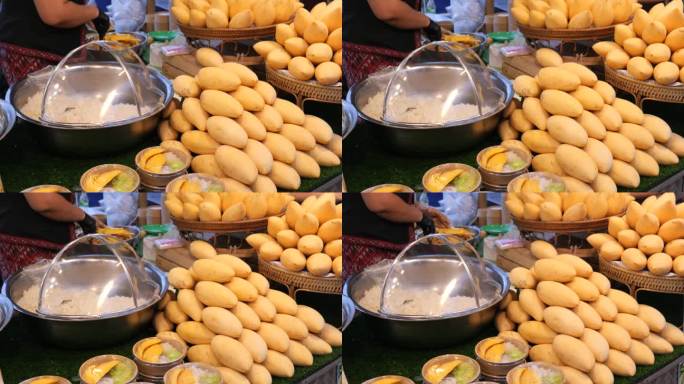 泰国，卖芒果糯米饭的大排档