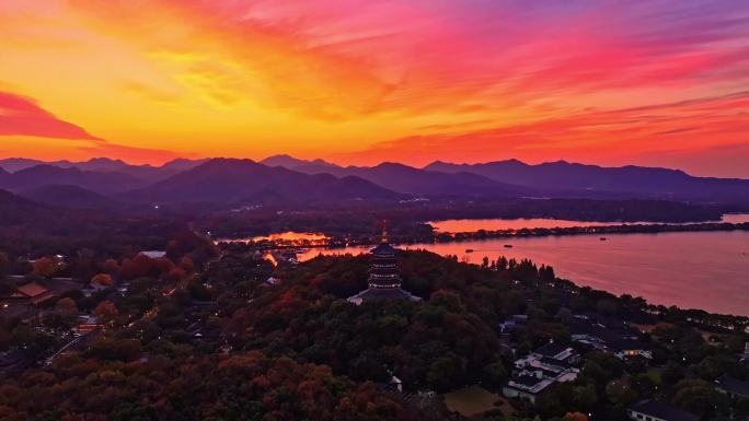 冬日雷峰塔晚霞