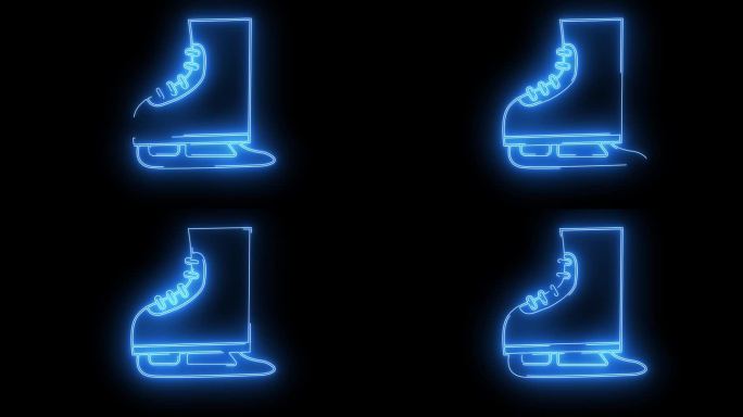 动画溜冰鞋图标与霓虹军刀的效果