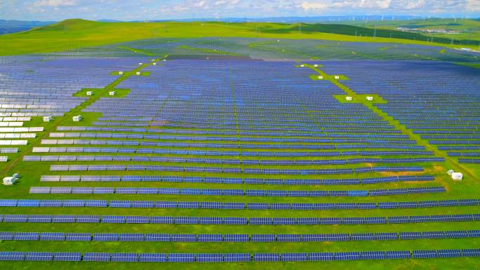 4K光伏发电新能源太阳能发电