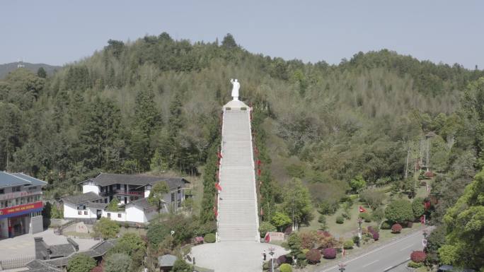 龙岩市上杭古田会议纪念馆会址油菜花田航拍