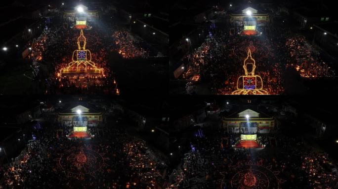 瑞丽市傣王宫举办佛教点灯节
