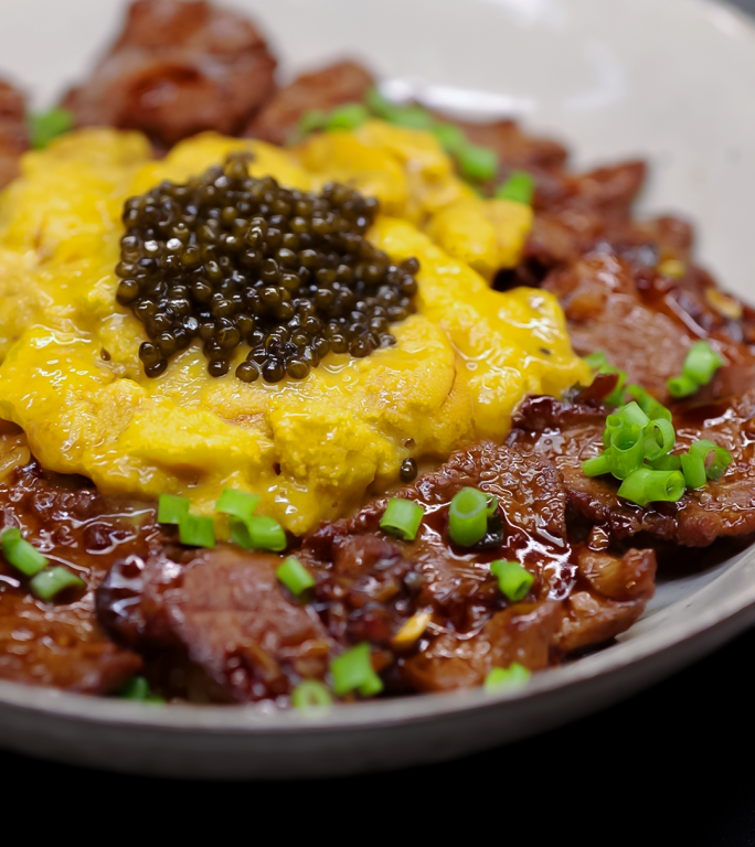 海胆牛舌饭烹饪全过程