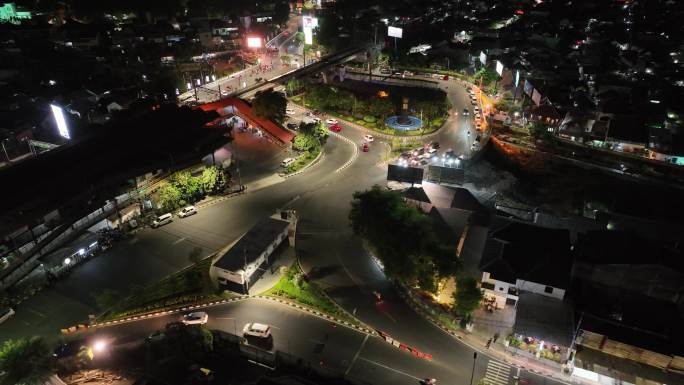 原创 印尼日惹城市建筑夜景航拍风光