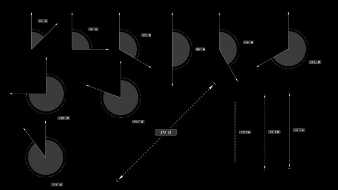 【AE模板】测量测距角度尺寸线条