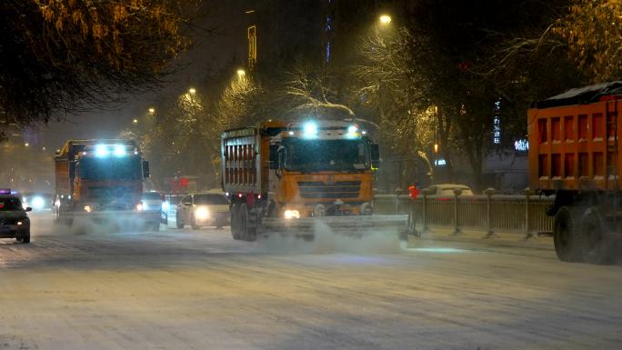 扫雪车4k升格素材