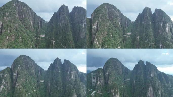 航拍郴州莽山五指峰风景区全景壮丽山峰美景