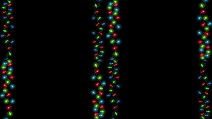 圣诞框架背景。发光的彩色灯泡闪闪发光。圣诞节、新年、婚礼