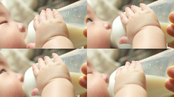 婴儿喝奶宝宝喂奶4K慢动作422 素材