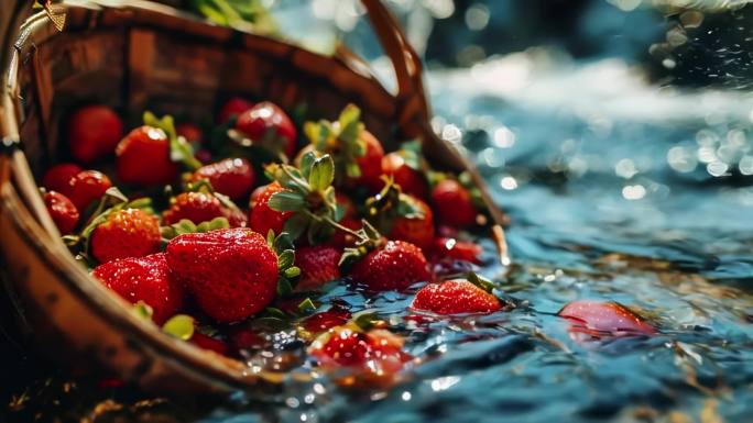 草莓水果浆果新鲜健康维生素特写红色成熟