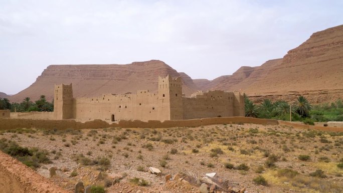 传统的摩洛哥平顶泥屋，摩洛哥