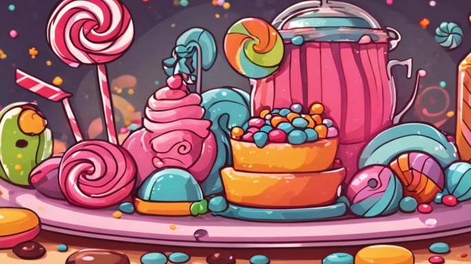 糖果蛋糕动画背景素材（4款）