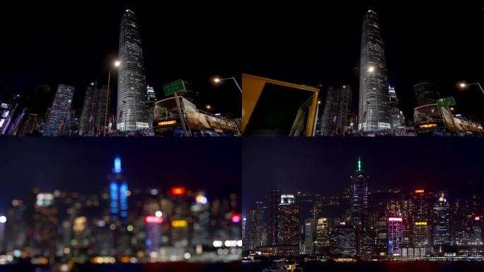 4K香港维多利亚港城市夜景