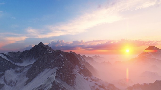 大气高山 雪山顶峰