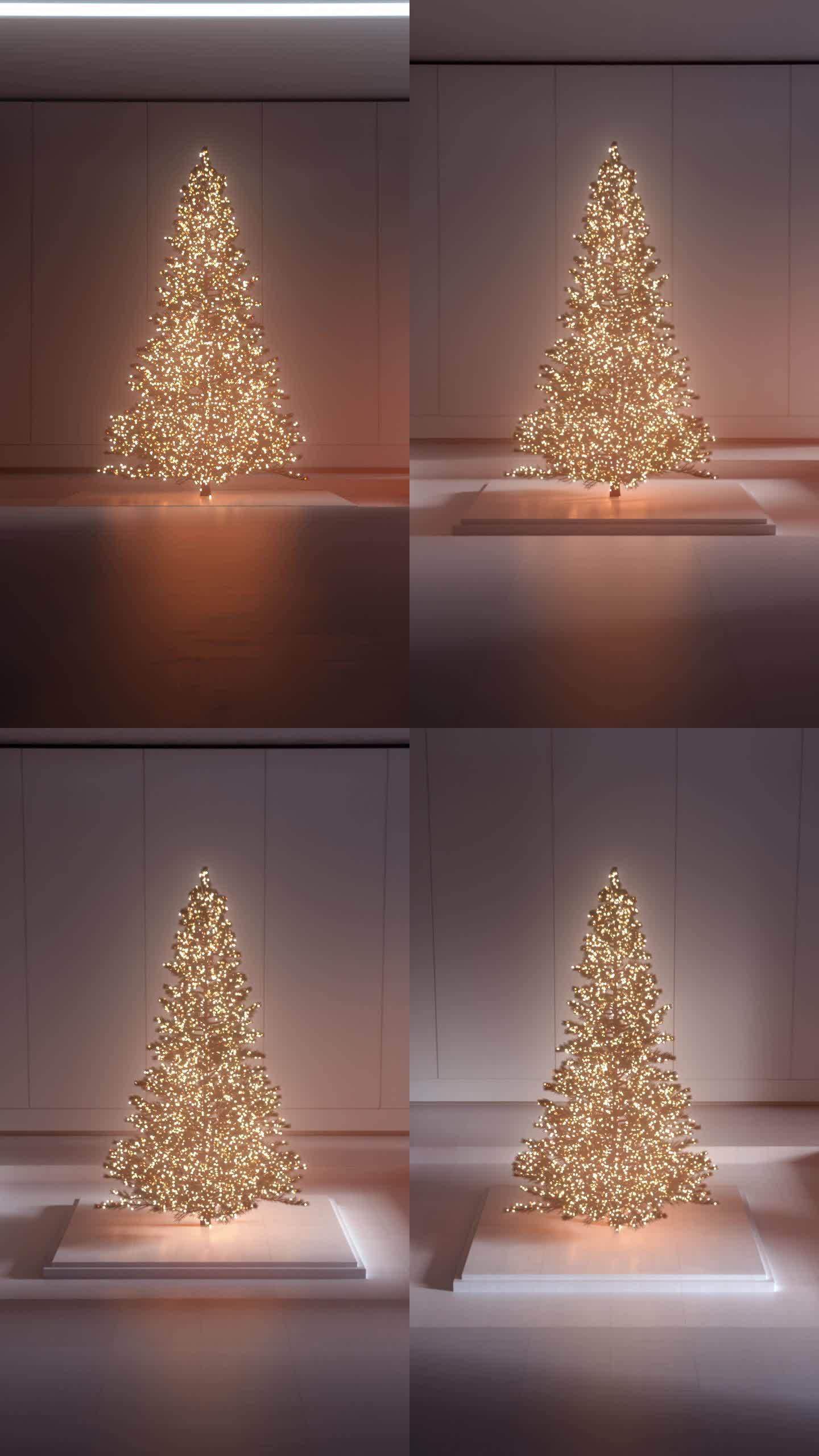 体验神奇的节日与现代客厅装饰的圣诞树，铸造一个温暖和节日的光芒。