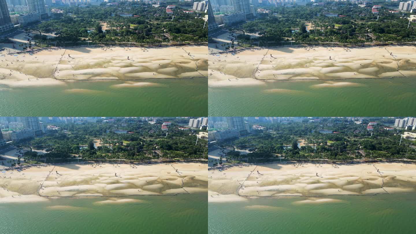 广东珠海海滨浴场沙滩航拍4K60