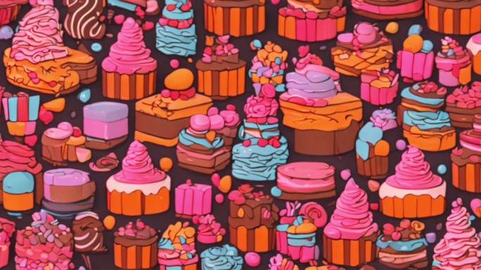 糖果蛋糕动画背景素材（4款）