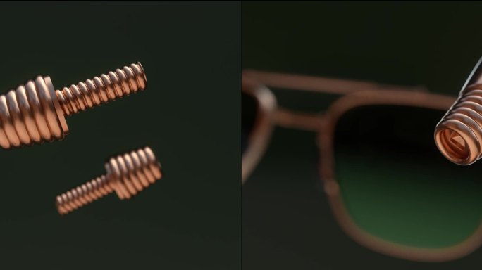 眼睛墨镜C4D工程眼镜产品动画